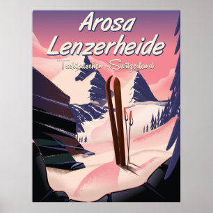 Poster Arosa Lenzerheide, Suiça de esqui.