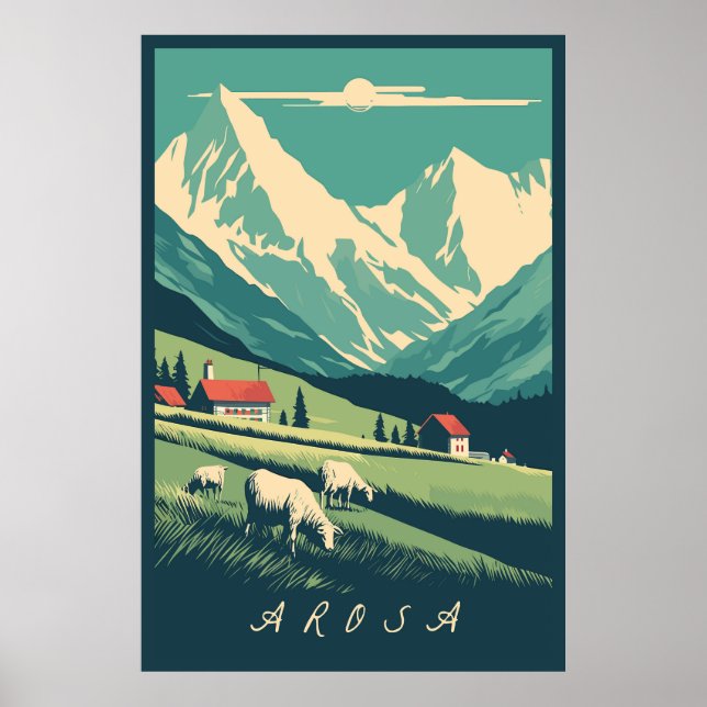 Poster Arosa, Suiça, (Frente)