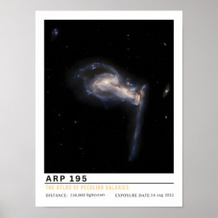 Poster Arp 195 Galáxia Educação Espacial