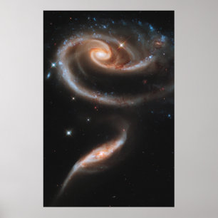 Poster Arp 273 Interagindo Galáxias Em Andromeda.