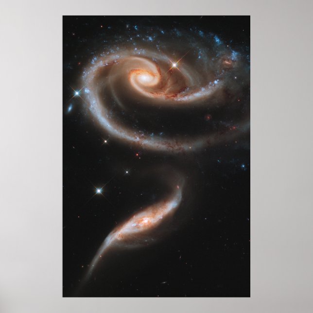 Poster Arp 273 Interagindo Galáxias Em Andromeda. (Frente)