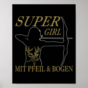 Poster Arqueira Feminina Super Garota Com Flecha E Arco