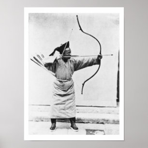 Pôster Arqueiro chinês, c.1870 (foto de b/w)