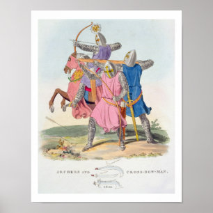 Poster Arqueiros e um Cruz-arqueiro, 1312, 'da AR antiga