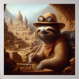 Poster Arqueólogo Sloth