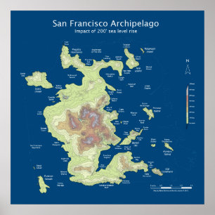 Pôster Arquipélago de San Francisco, 200' elevação 24"
