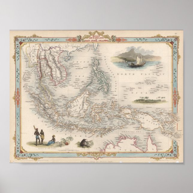 Pôster Arquipélago Malaio ou Ilhas da Índia Oriental (Frente)
