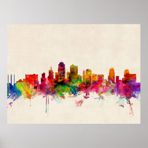 Pôster Arquitectura da cidade da skyline de Kansas City