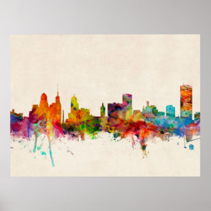 Poster Arquitectura da cidade da skyline de New York do