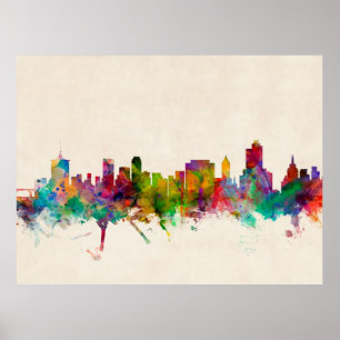 Poster Arquitectura da cidade da skyline de Tulsa