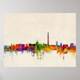 Poster Arquitectura da cidade da skyline do Washington DC
