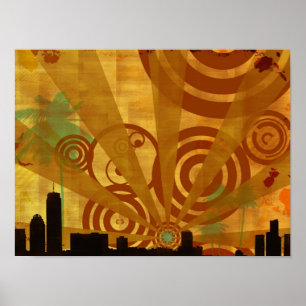 Poster arquitectura da cidade retro