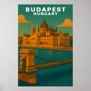 Poster Arquitetura à Beira-Rio Budapeste, Hungria Viagem