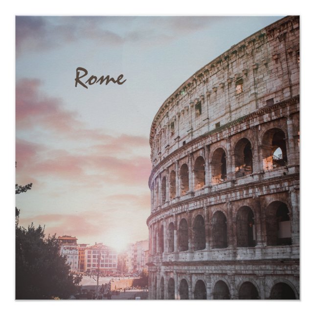 Pôster Arquitetura Antiga de Roma - paisagem solar (Frente)