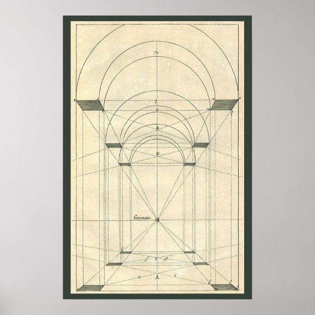 Pôster Arquitetura Antiga, Perspectiva de Arco Renascenti (Frente)