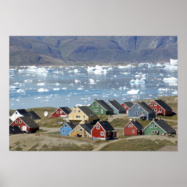 Poster Arquitetura colorida da cidade, Narsaq, (Frente)