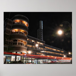 Poster Arquitetura de Art Deco Estética Indonésia Viagem