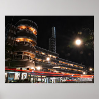 Poster Arquitetura de Art Deco Estética Indonésia Viagem