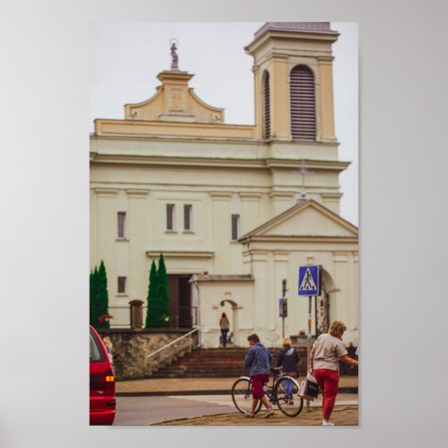 Poster Arquitetura de Volkovysk Vawkavysk na Bielorrússia (Frente)