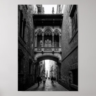 Poster Arquitetura do Quarto Gótico de Barcelona