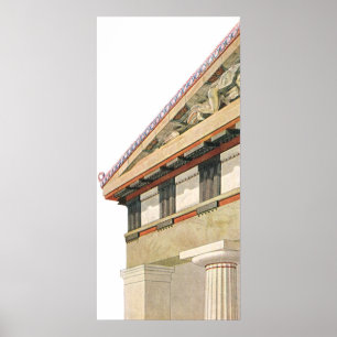 Poster Arquitetura Grega Vintage, Templo de Atena