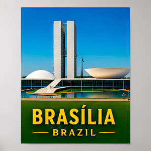 Poster Arquitetura Moderna de Brasília e Visão Brasileira