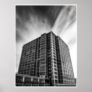 Poster Arquitetura Moderna de La Jolla – Arte em Preto e 