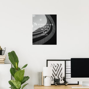 Poster Arquitetura Moderna Preto e Branco Motivacional