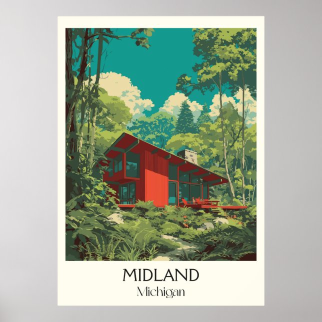 Poster Arquitetura Natural de Midland Michigan (Frente)