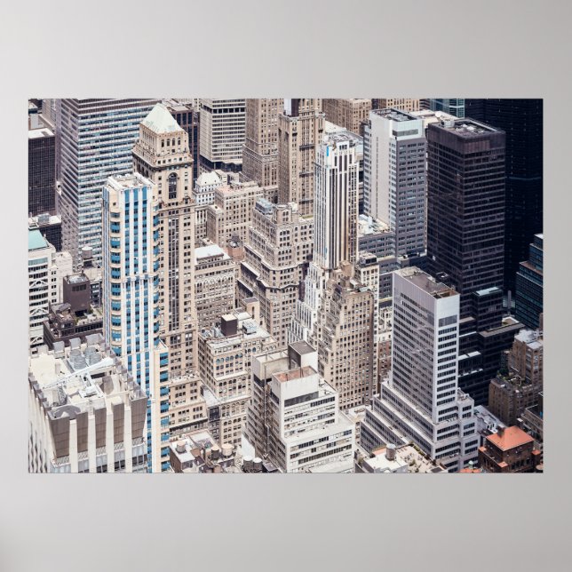 Poster arquitetura Nova Iorque diversificada, cores tônic (Frente)