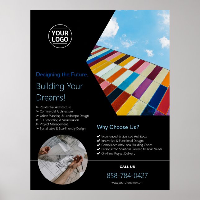 Poster Arquitetura personalizada de empresa (Frente)