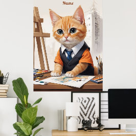 Poster Arquitetura sofisticada Ginger Kitten Art