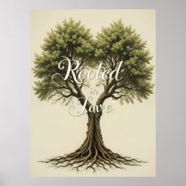 Poster Arraízes na Arte de Parede da Árvore do Amor