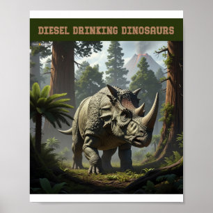 Poster Arrancando triceratops