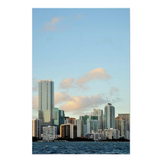 Pôster Arranha-céus de Miami contra o céu limpo (Frente)