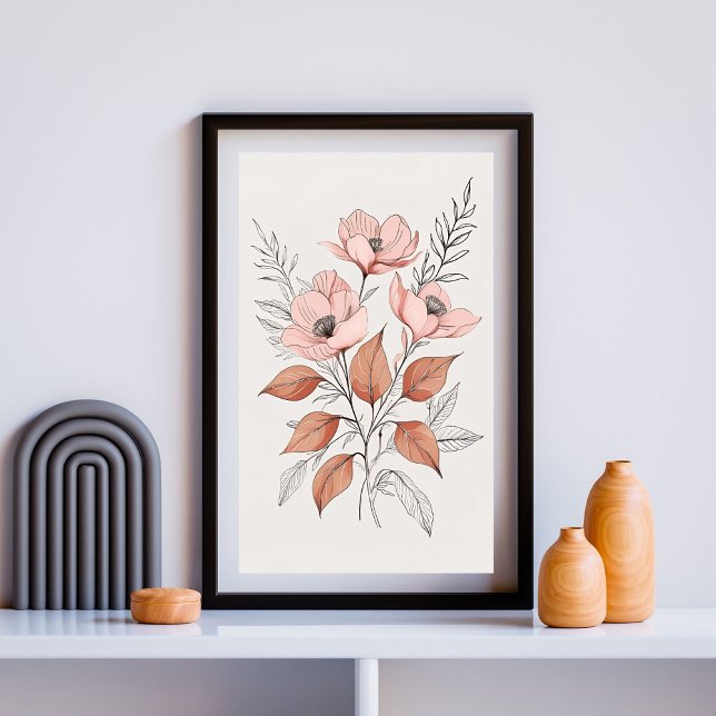 Poster Arranjo de Flores Silvestres Blush (Criador carregado)