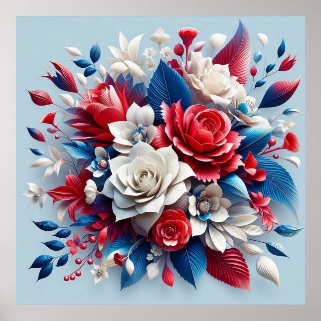 Poster 🌸 Arranjo Floral de Papel para Casa Moderna  (Frente)