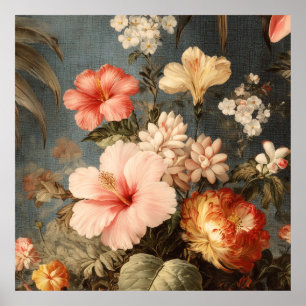 Poster Arranjo Floral Vintage Vibrante