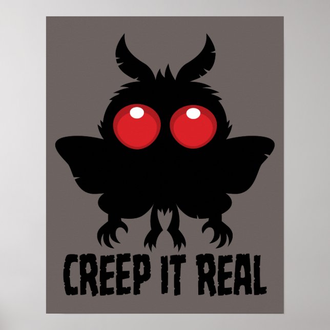 Poster Arraste-se de Verdade Mysterioso Cryptid Mothman (Frente)