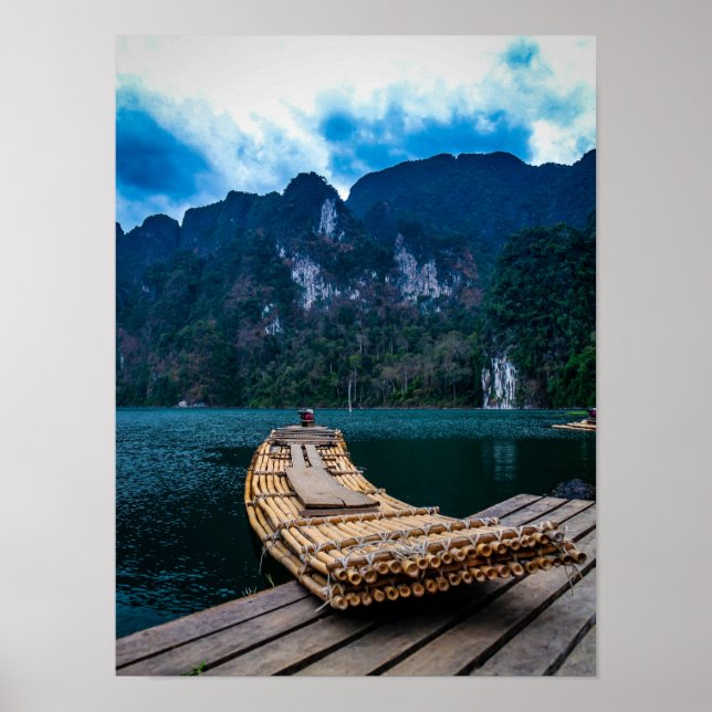 Poster Arrasto de bambu no Parque Nacional de Khao Sok, T (Frente)