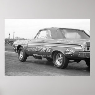 Poster Arrasto do vintage - desempenho máximo 1964 Dodge