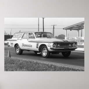 Pôster Arrasto do vintage - vagão de 1962 Dodge - nêmes