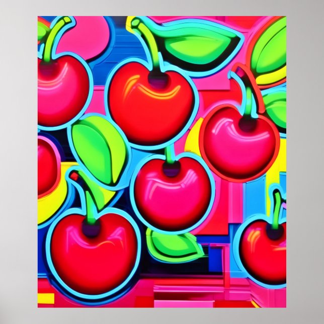 Poster Arrebentação de Cereja Pop Art (Frente)