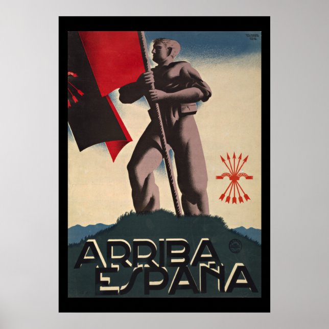 Poster Arriba Espana Guerra Civil Espanhol Propaganda Pos (Frente)