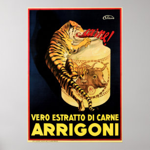 Poster ARRIGONI Real Meat Extract Itália, suplemento de 