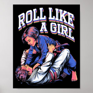 Poster Arrole Como uma Garota Artes Marciais Jiu Jitsu Br