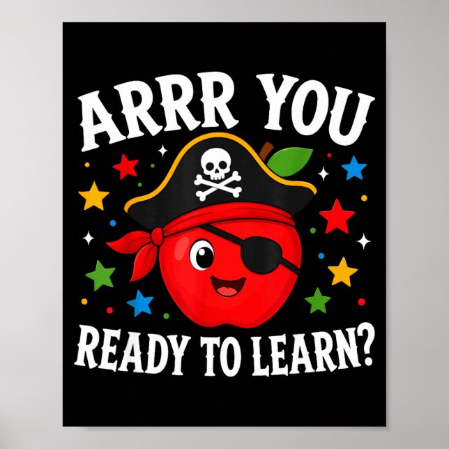 Poster Arrr pronto para aprender professor engraçado de v (Frente)