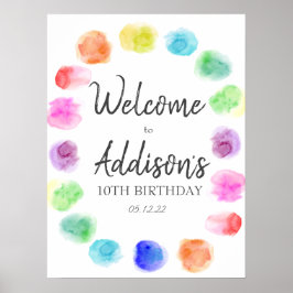 Poster Art Birthday, etiqueta de favor, Paint Aniversário
