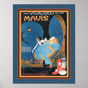 Poster Art Deco 1920 Vivaudou Mavis Ad