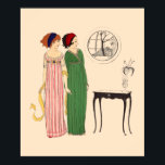 Poster Art Deco 2 Paul Poiret Vresses de Paul Iribe<br><div class="desc">Esta é uma impressão digitalmente aprimorada de uma ilustração de moda Paul Iribe Art Deco,  de 1908,  de dois vestidos Paul Poiret. Você pode personalizar a cor de fundo.</div>